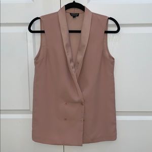 Blush double breasted tuxedo blazer vest waistcoat
